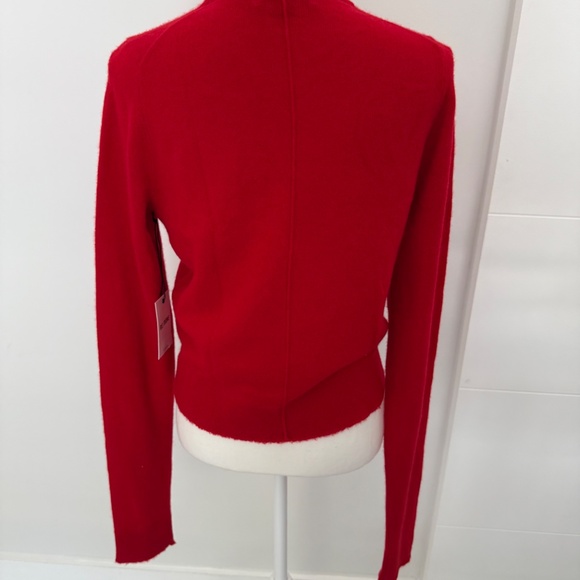Re/Done Red Cashmere Crewneck Long Sleeve Top In Fire Casual Workwear - Picture 6 of 10